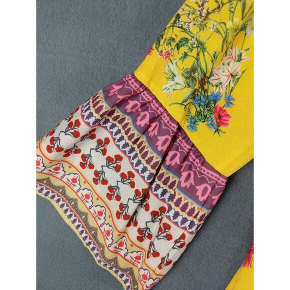 UMGEE Womens Top SZ S Can't Forget Me Off The Shoulder Bell Sleeves Floral‎ Boho - Picture 9 of 10